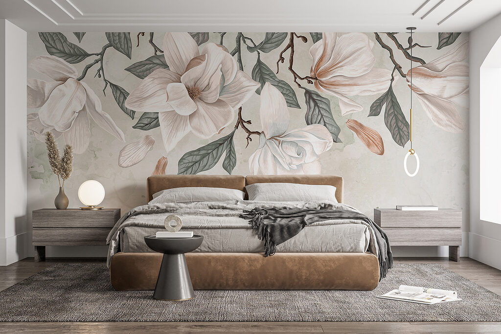 White flowers and leaves on a white background White flowers and leaves on a white background