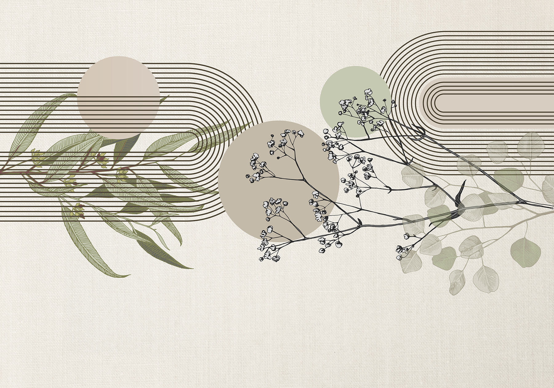 Botanical design with abstract elements
