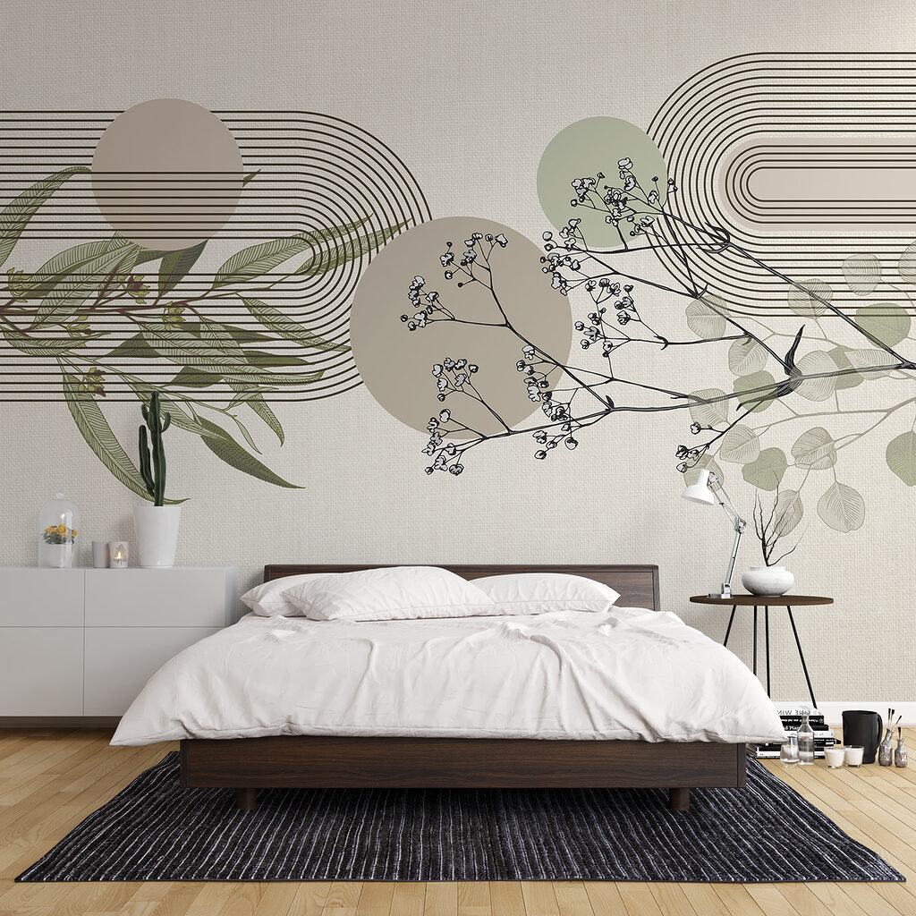 Botanical design with abstract elements