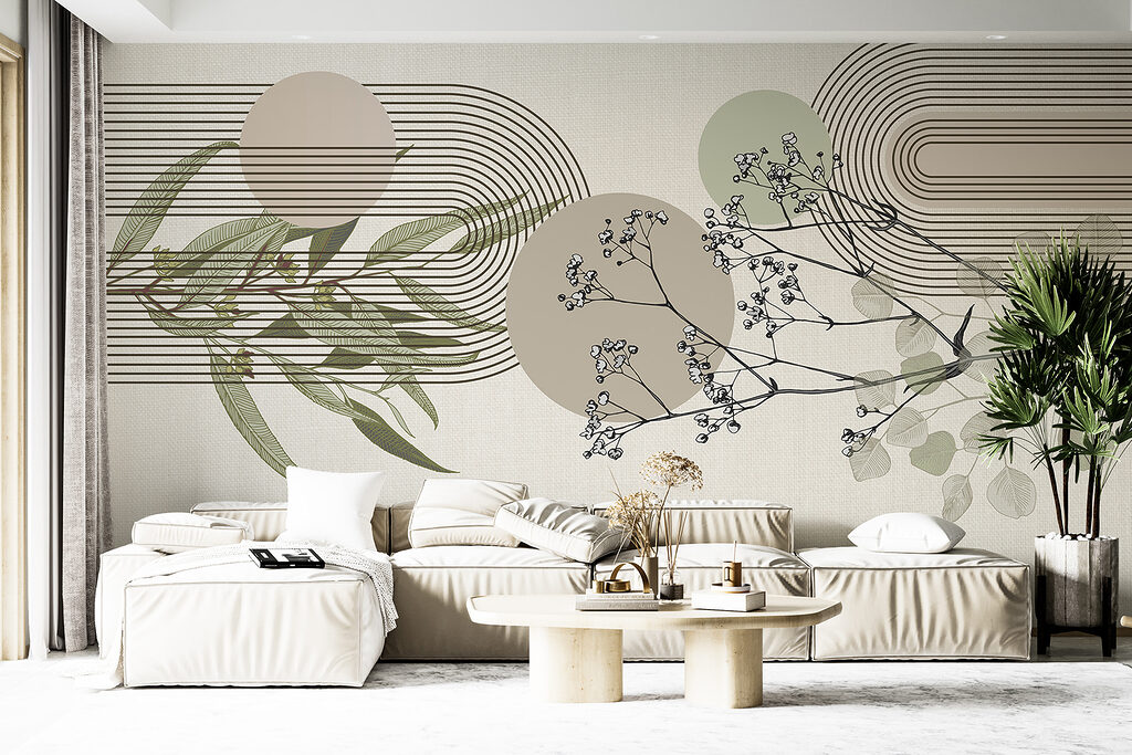 Botanical design with abstract elements