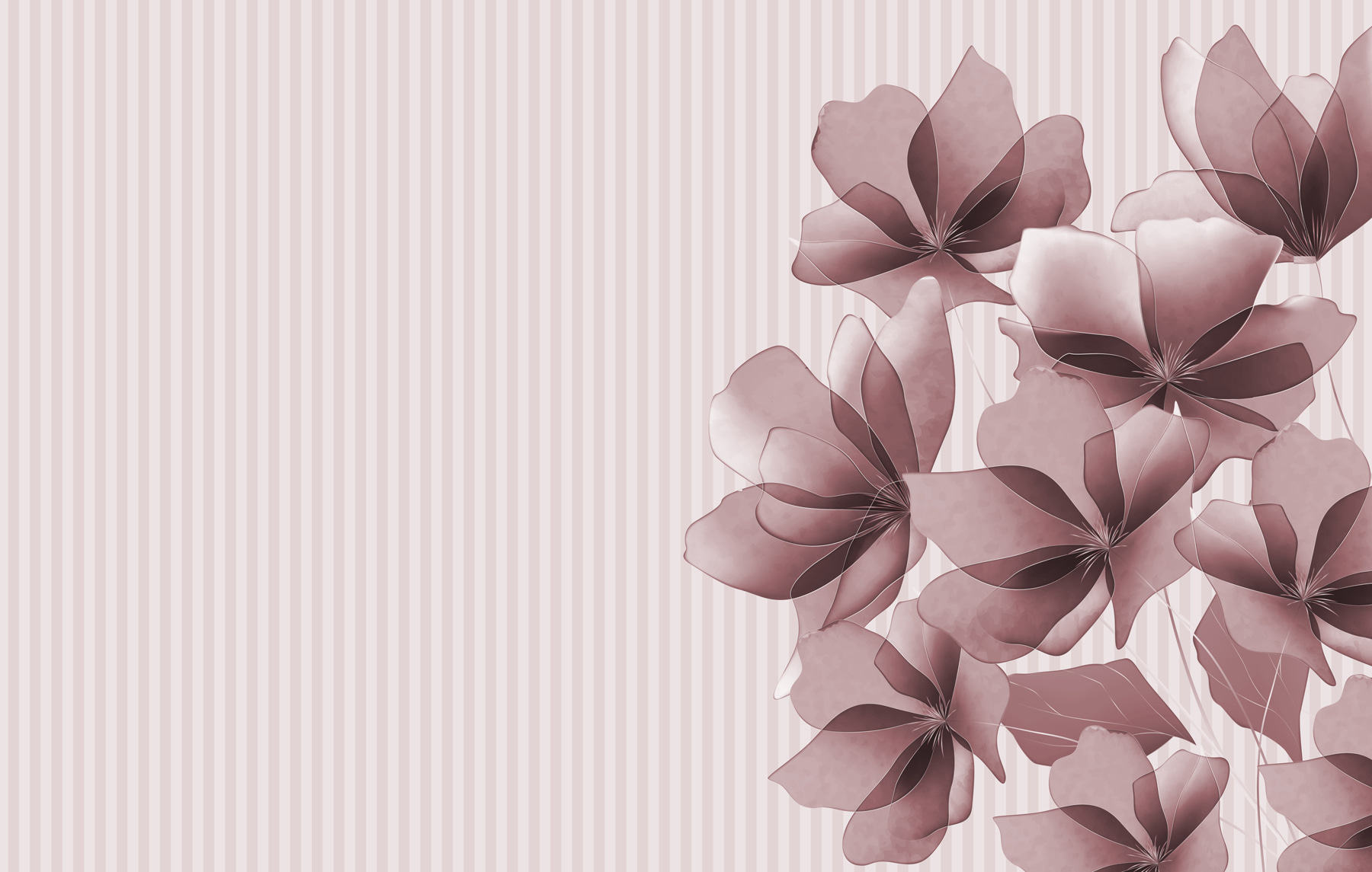 Group of flowers on a striped background