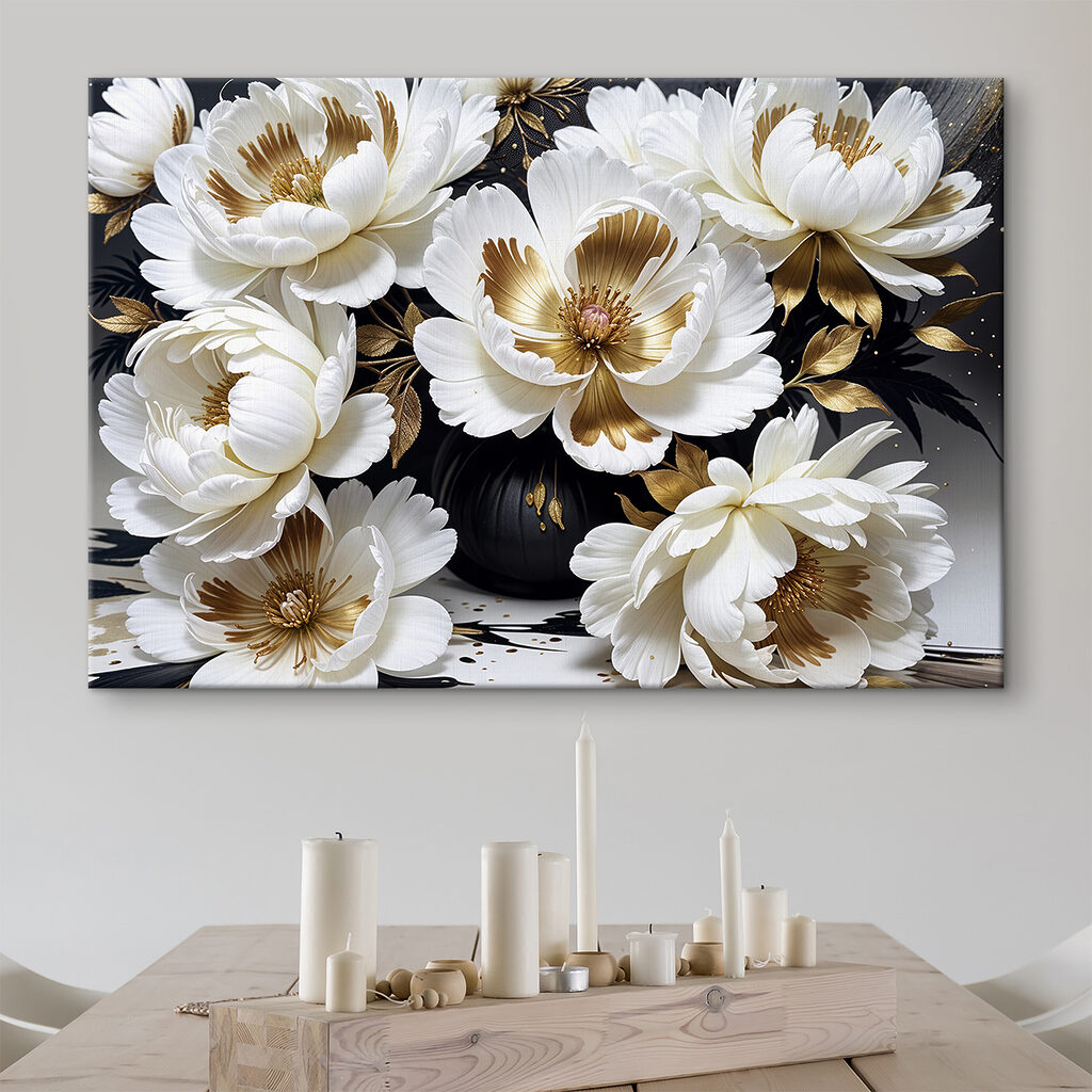 Elegant blooms in a dark vase Elegant blooms in a dark vase