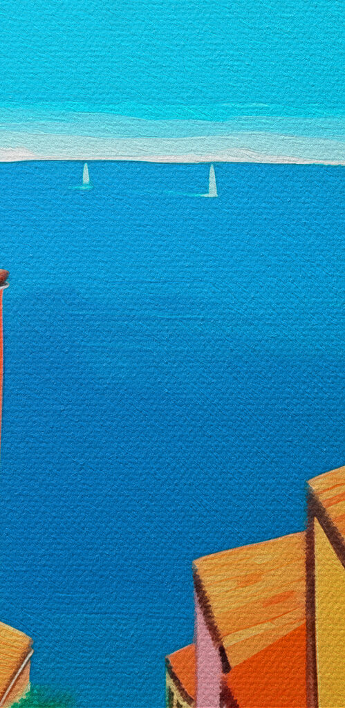 Colorful buildings and a body of water