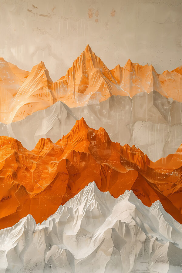 Painting of mountains and snow