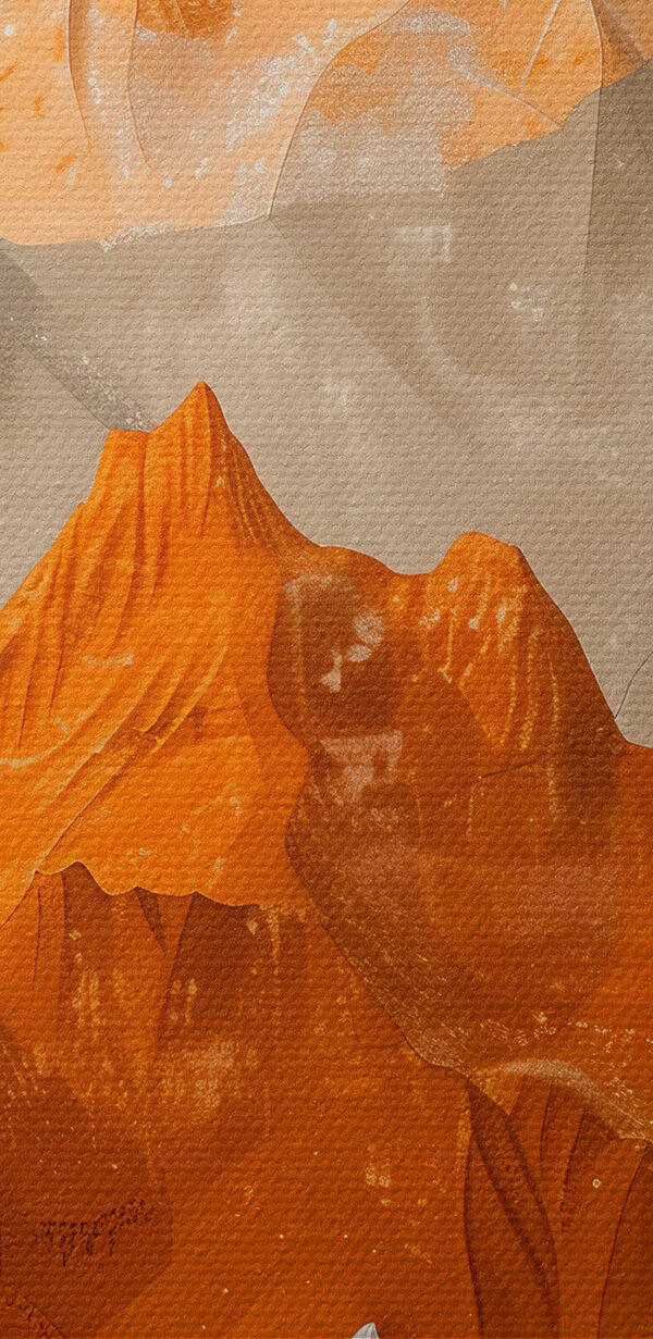 Painting of mountains and snow