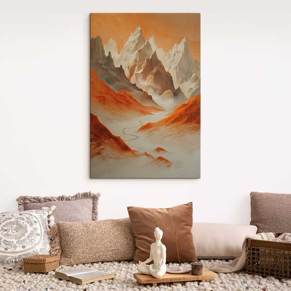 Mountain range with a road in the distance