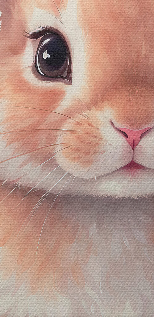 Rabbit with pink flowers