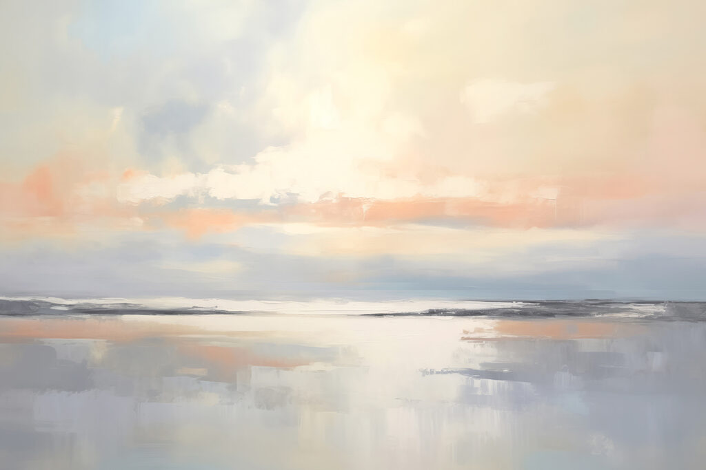 Calm body of water with clouds in the sky