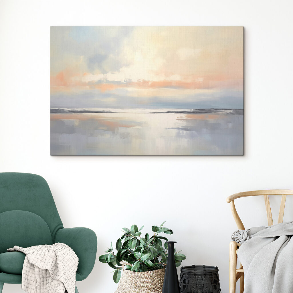 Calm body of water with clouds in the sky