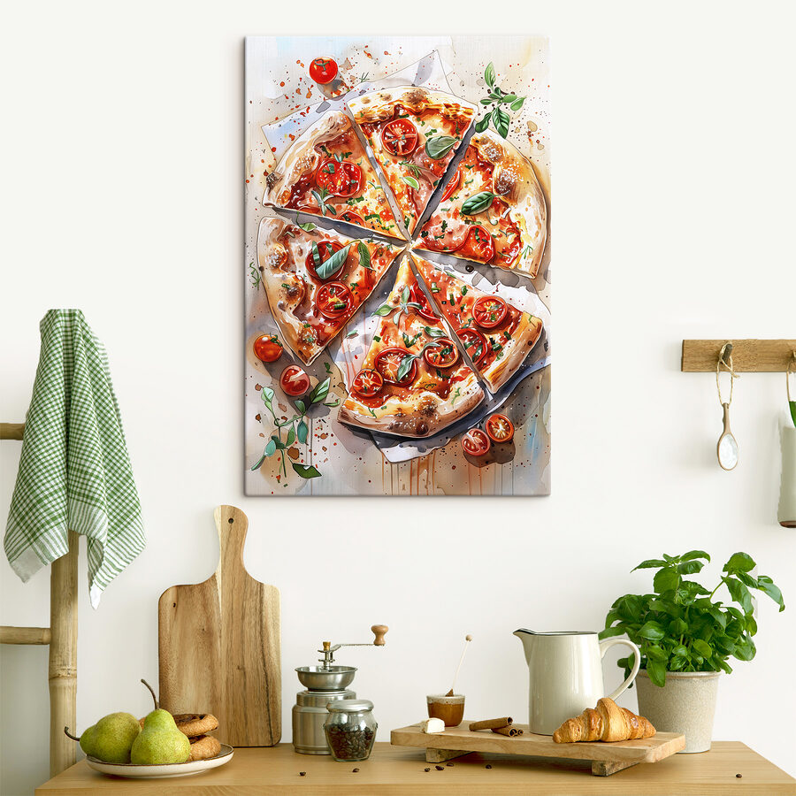 Akvarell egy pizza