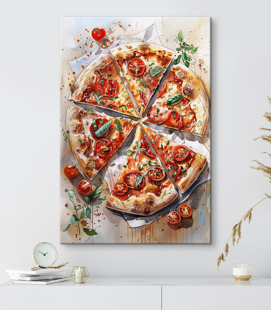 Akvarell egy pizza