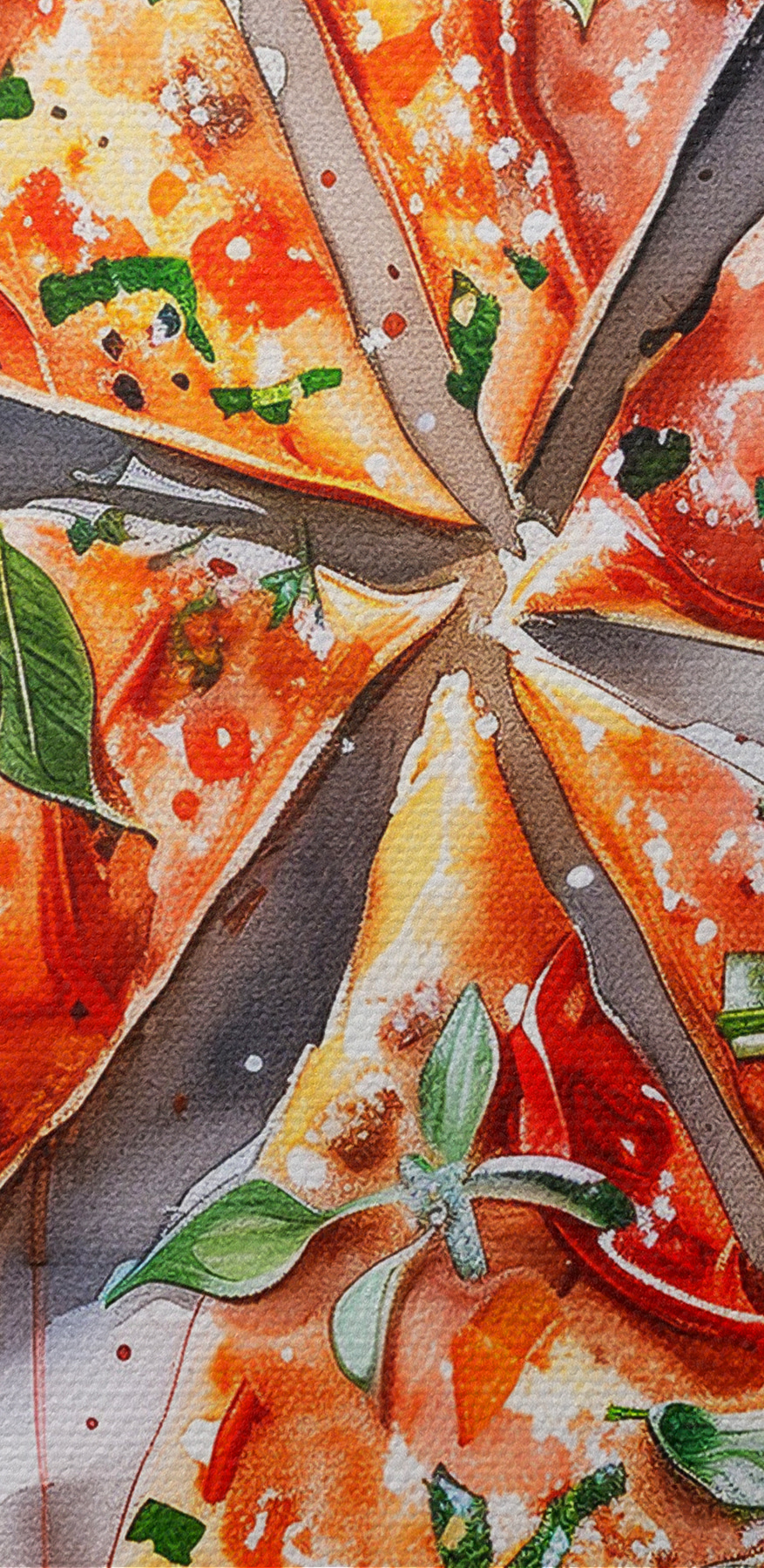 Akvarell egy pizza