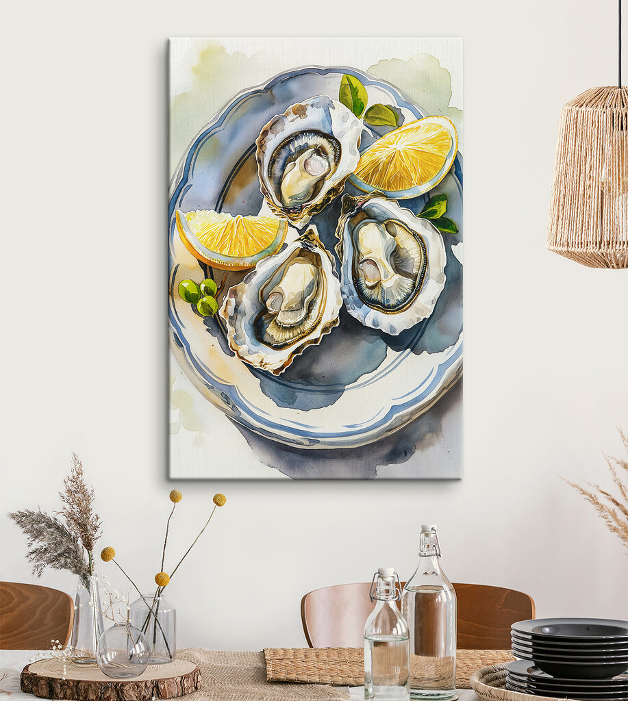 Plate of oysters and lemons