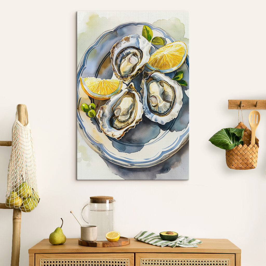 Plate of oysters and lemons