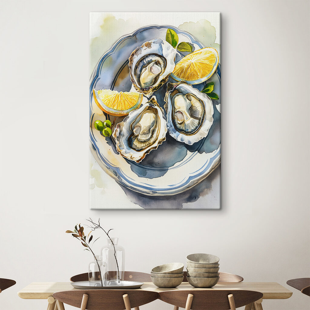 Plate of oysters and lemons