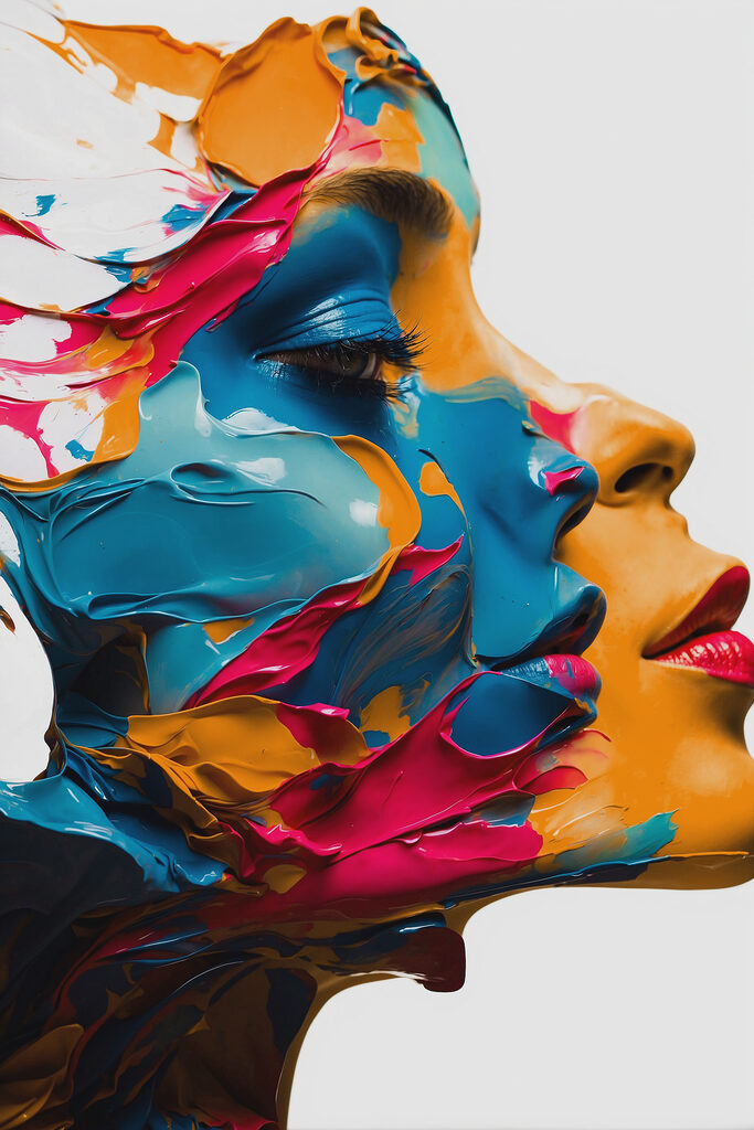 Woman with paint on her face