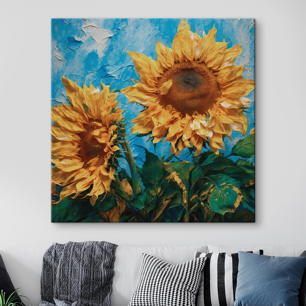 Sunflowers basking in bright blue Sunflowers basking in bright blue