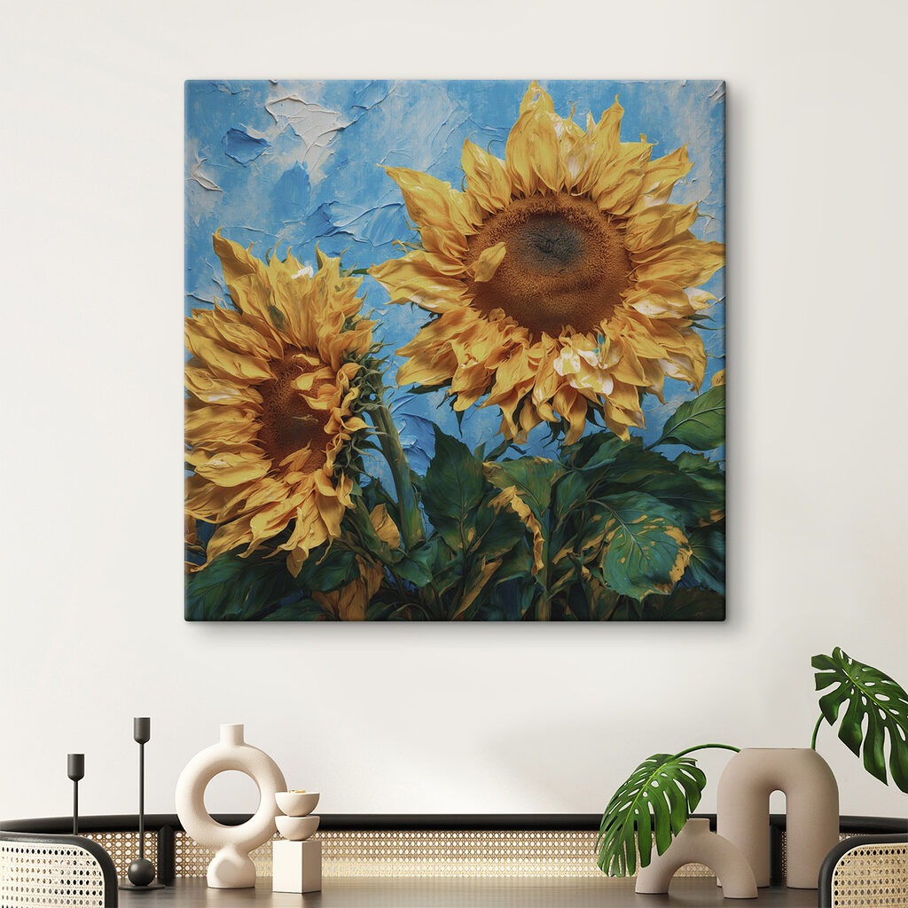 Sunflowers basking in bright blue Sunflowers basking in bright blue