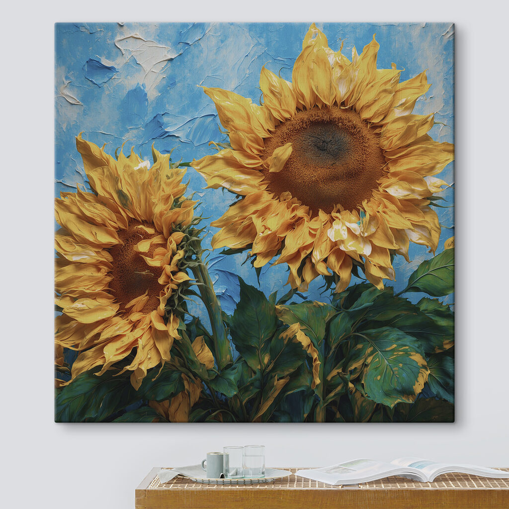 Sunflowers basking in bright blue Sunflowers basking in bright blue