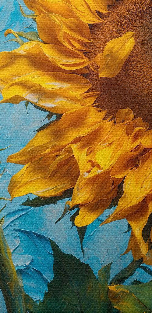 Sunflowers basking in bright blue Sunflowers basking in bright blue