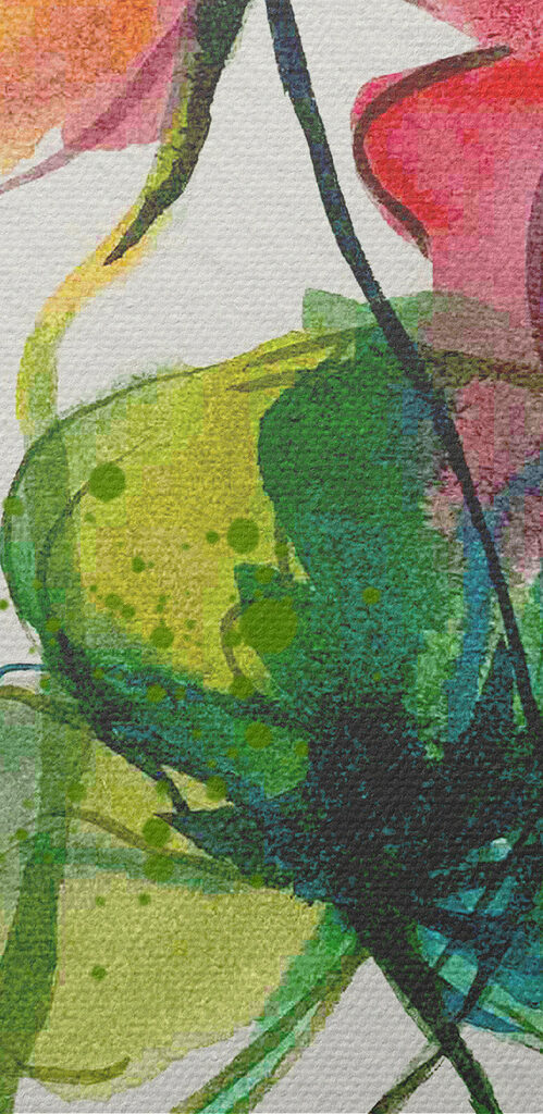 Painting of flowers and leaves