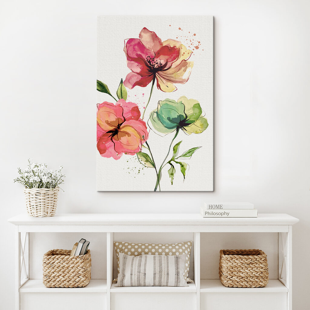 Watercolor painting of flowers