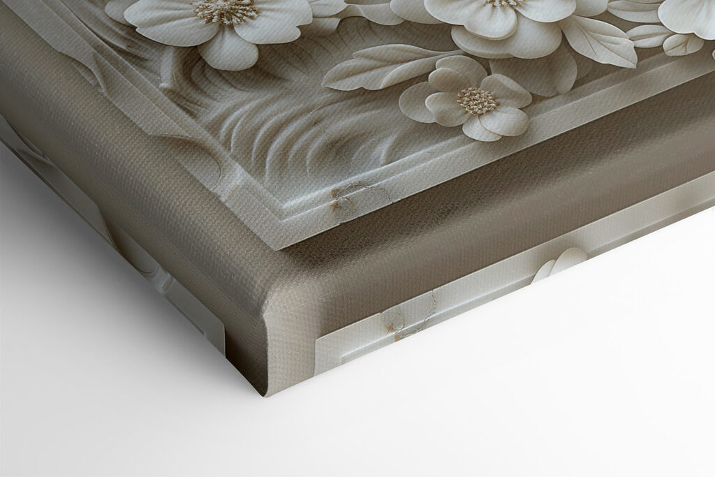 White sculpture of birds and flowers White sculpture of birds and flowers