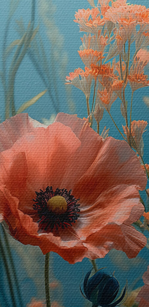 Group of flowers in a field