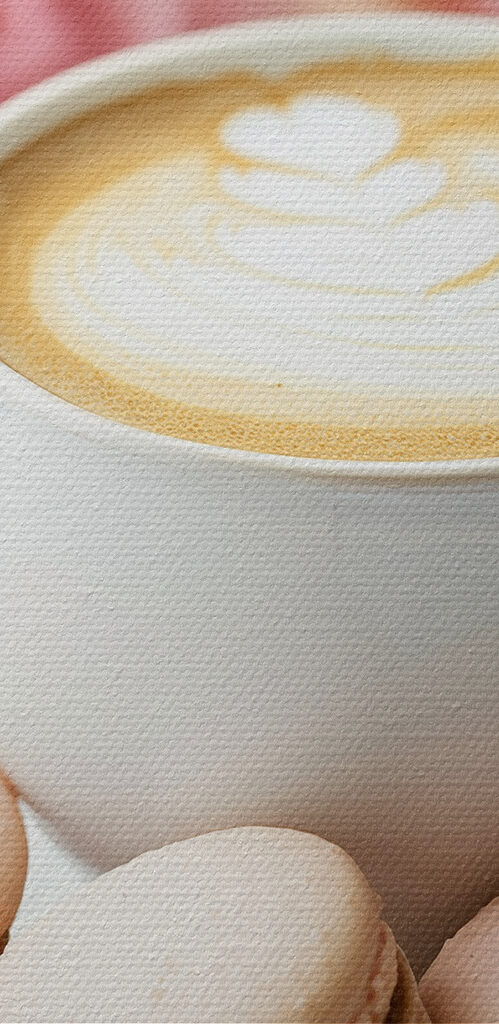 Cup of coffee and cookies on a plate