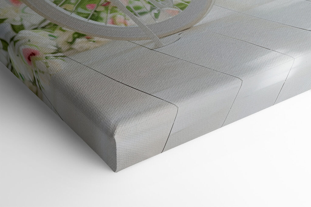 White bicycle with flowers on it