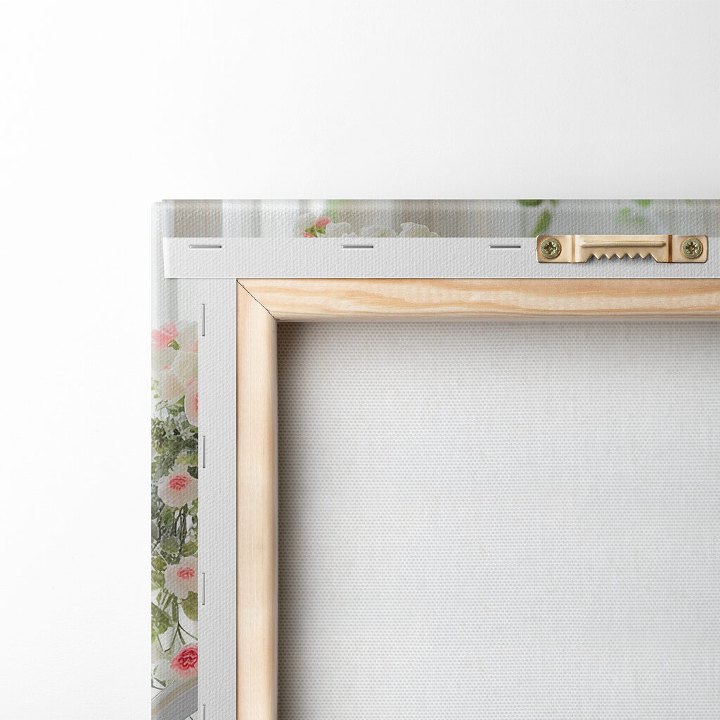 White bicycle with flowers on it