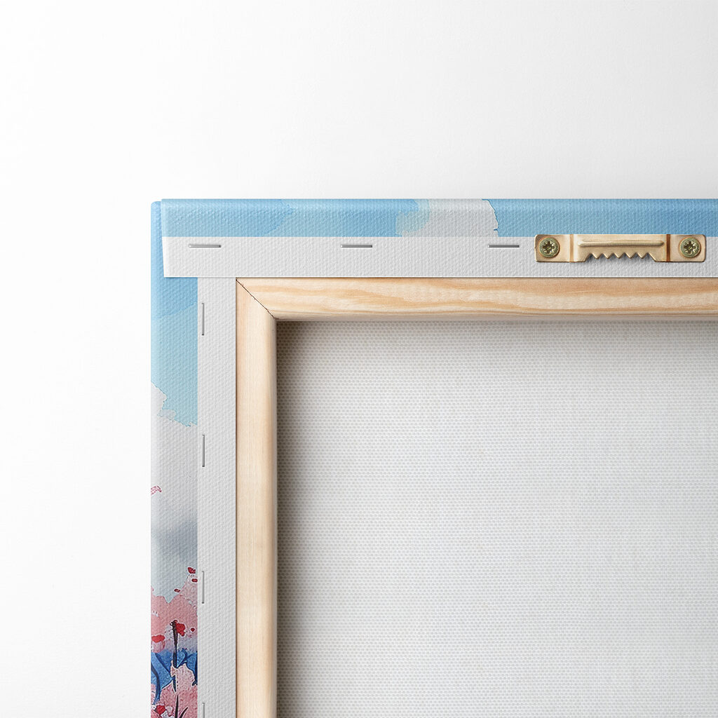 Mount Fuji with pink flowers