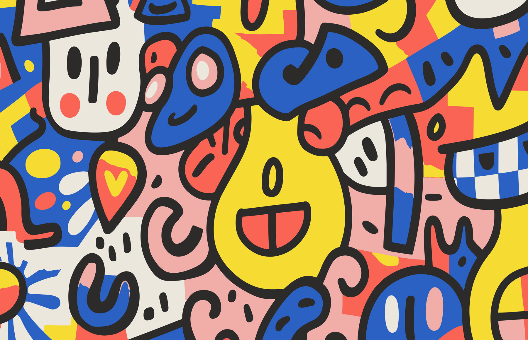 Colorful pattern with different shapes and colors Colorful pattern with different shapes and colors