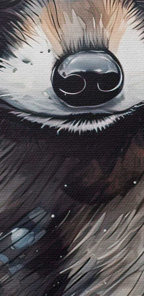 Raccoon with watercolor splashes Raccoon with watercolor splashes