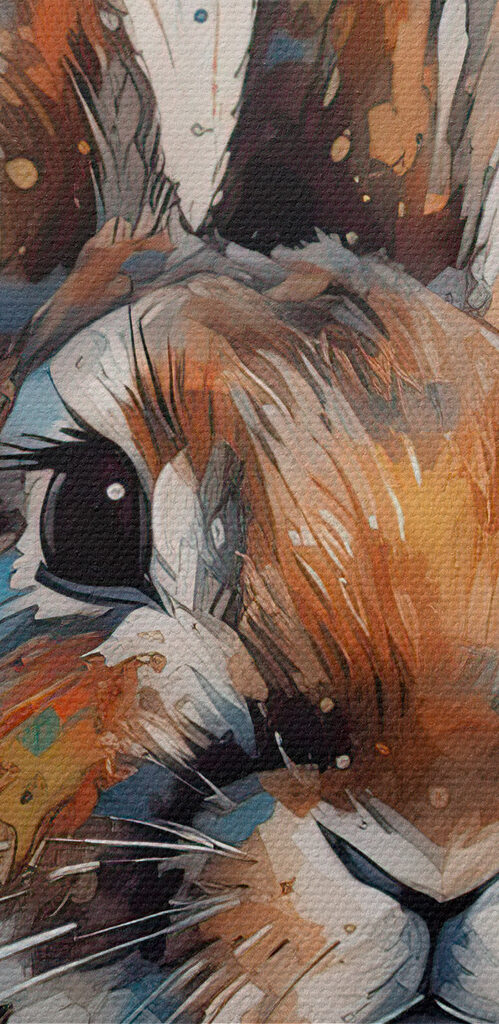 Rabbit with paint splashes