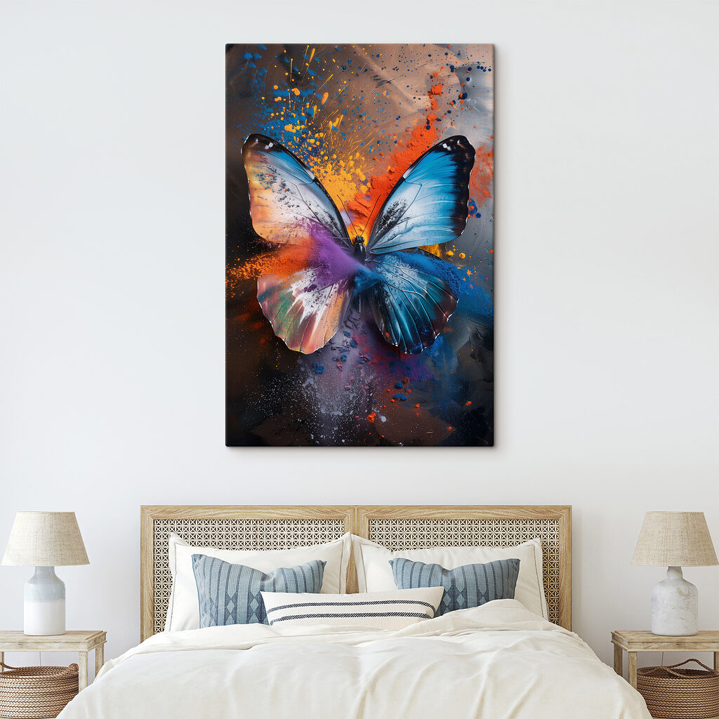 Butterfly with colorful powder