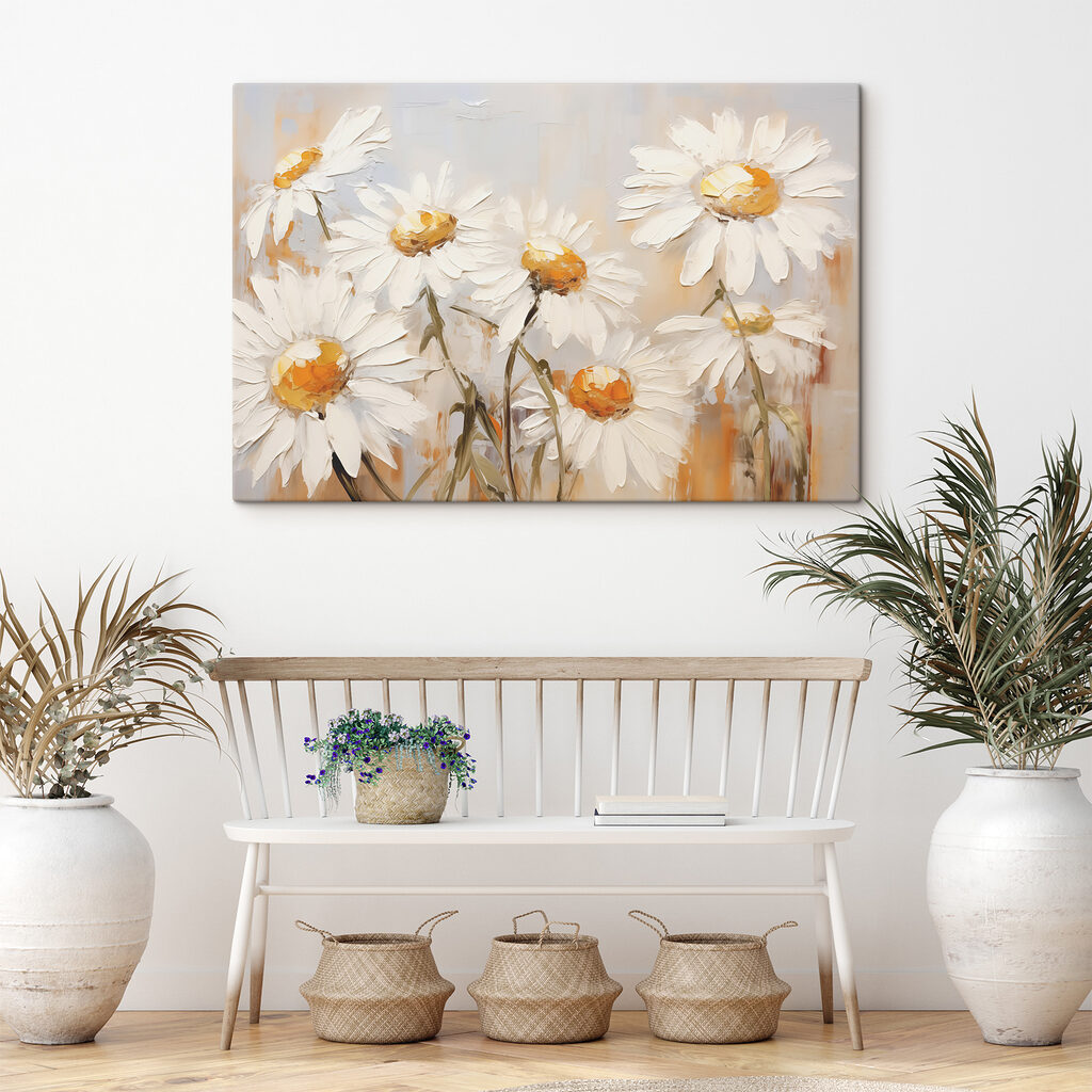 Painting of white flowers Painting of white flowers