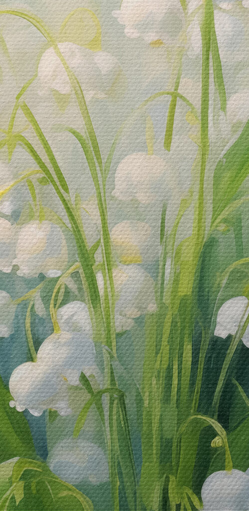 Painting of a bunch of white flowers