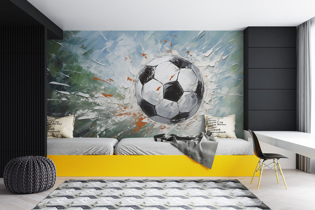 Painting of a football ball Painting of a football ball