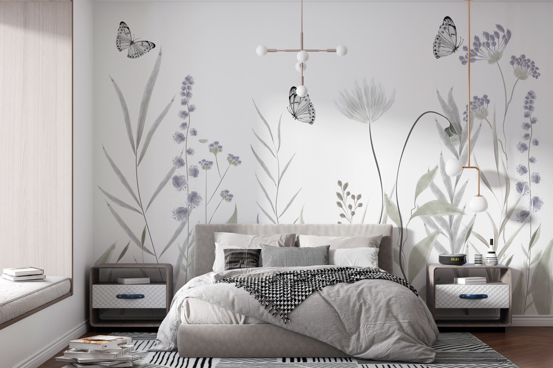 Butterflies flying over flowers Butterflies flying over flowers