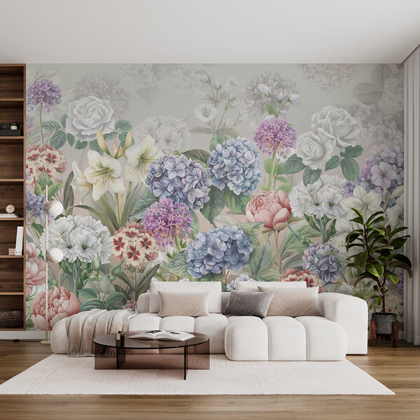 Group of flowers on a white background