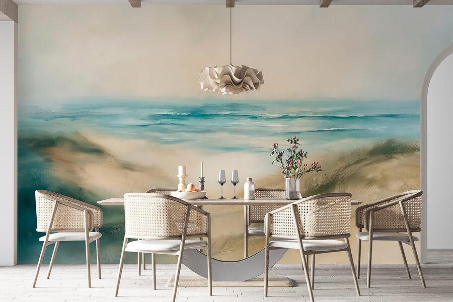 Festmény egy strandról