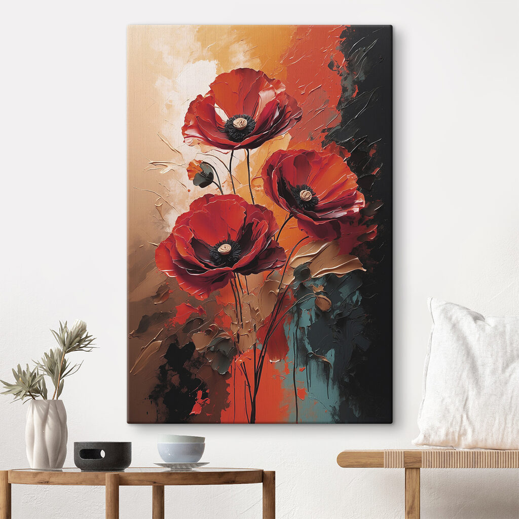 Painting of red flowers Painting of red flowers