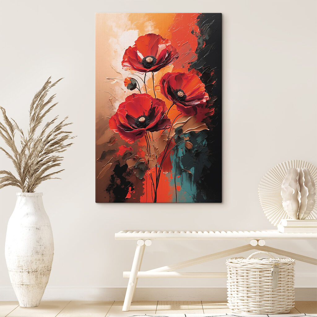 Painting of red flowers Painting of red flowers