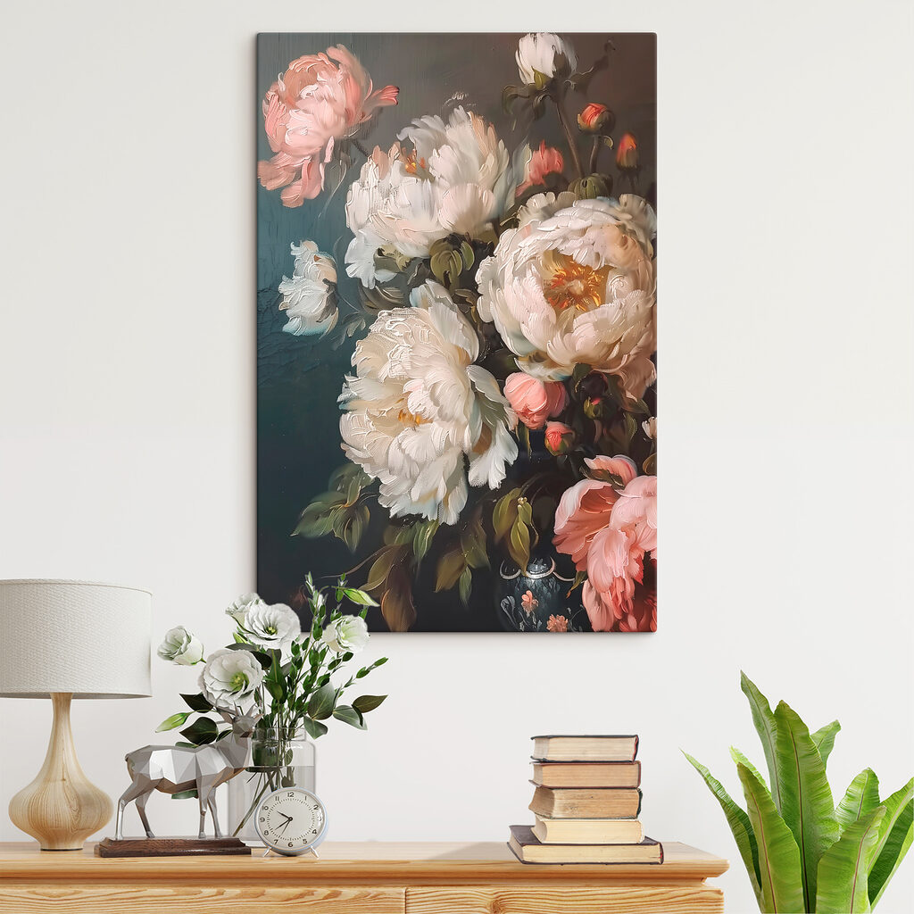 Painting of white and pink flowers