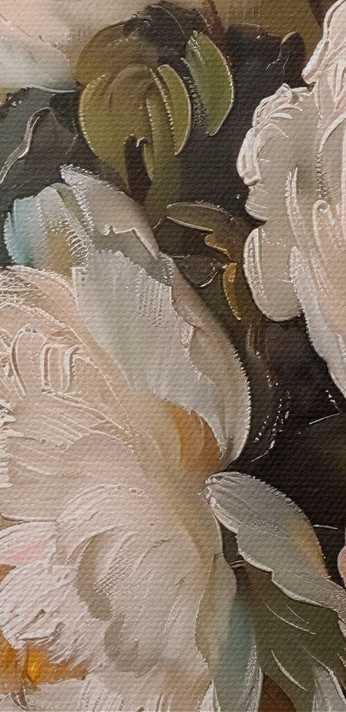 Painting of white and pink flowers