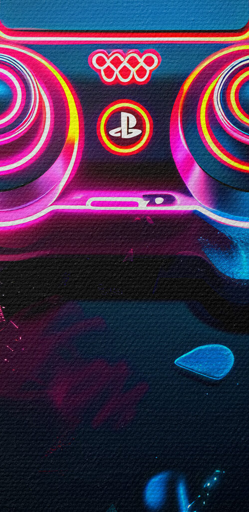 Video game controller with colorful smoke Video game controller with colorful smoke