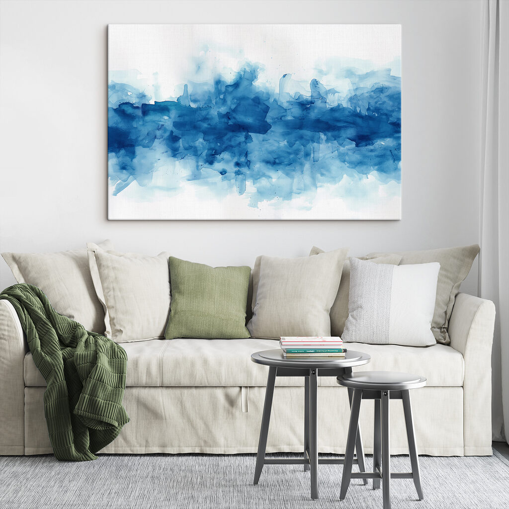 Blue and white watercolor