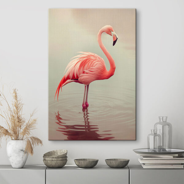 Vízben álló flamingó Vízben álló flamingó