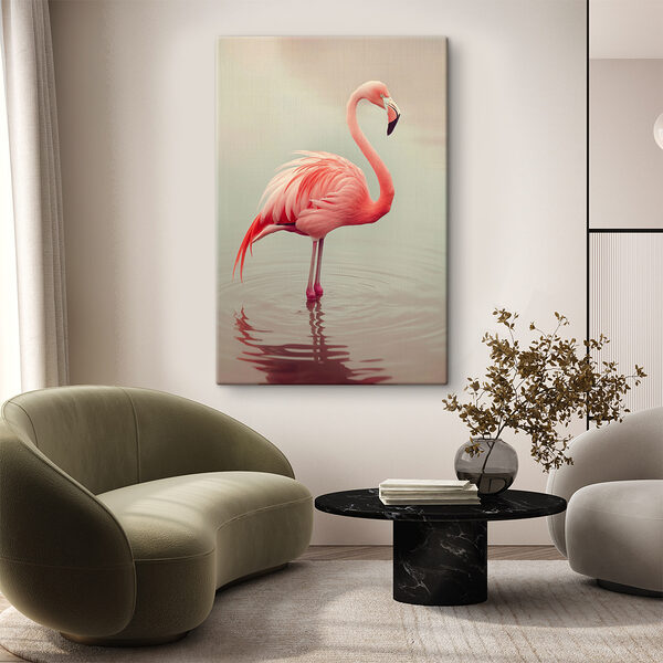 Vízben álló flamingó Vízben álló flamingó